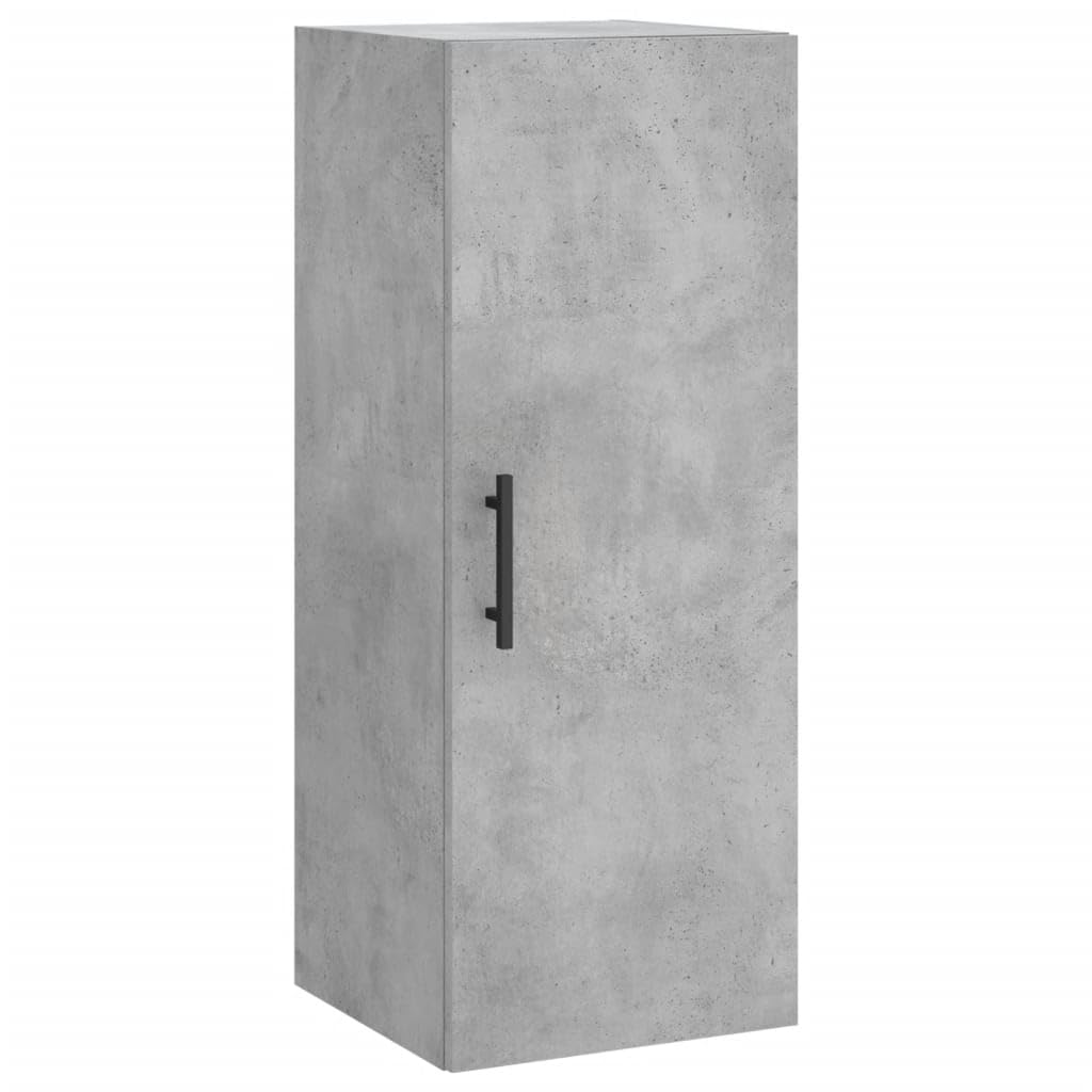 Générique Bufet wysoki szary beton 34,5 x 34 x 180 cm z drewnianymi drzwiami i metalowymi nogami, duża przestrzeń do przechowywania szafki do salonu
