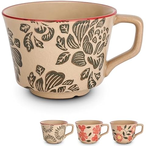 LINVIA 12oz Floral Mug with Gift Box Cover