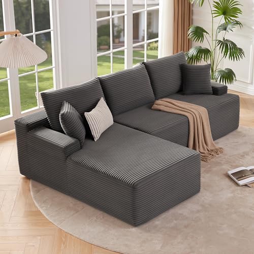 Mangodan Cloud Sectional Couch, Dark Grey