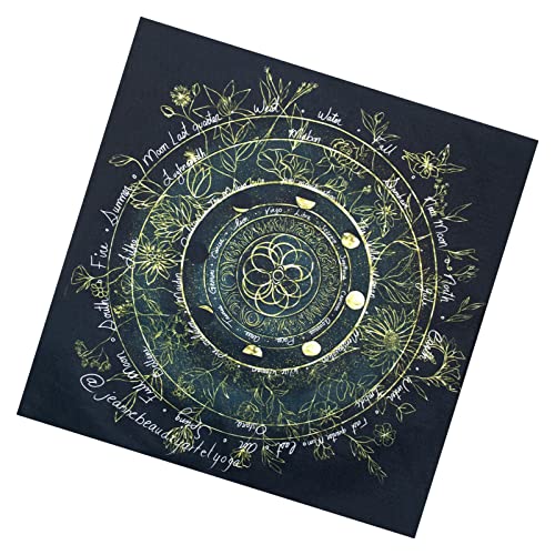 cypressen Nappe Tarot 60x60cm - Nappe divinatoire 60x60cm - Couverture en Tissu étalé Alter Tarot, Tapisserie spirituelle carrée Wiccan, Couverture de Table pour Les Amateurs de Divination de Tarot Cover