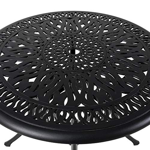 Glitzhome-29-H-Round-Outdoor-Patio-Dining-Table-Cast-Aluminum-Side-Table-Furniture-Stand-with-19-D-Umbrella-Hole-for-Lawn-Garden-Backyard Glitzhome 29 H Round Outdoor Patio Dining Table Cast Aluminum Side Table Furniture Stand with 19 D Umbrella Hole for Lawn Garden Backyard