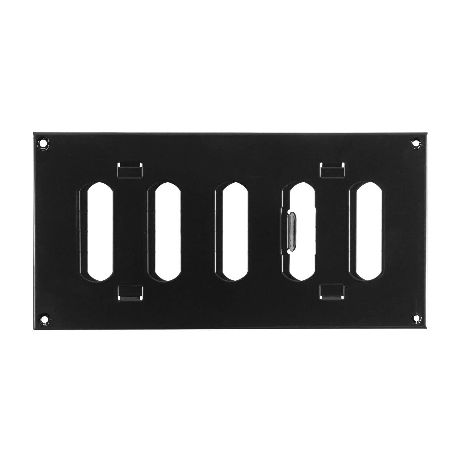 Prostko LTD Black Metal Air Vent Grille/200mm x 100mm/with Adjustable Shutter/Modern Flat Louvre Duct Cover