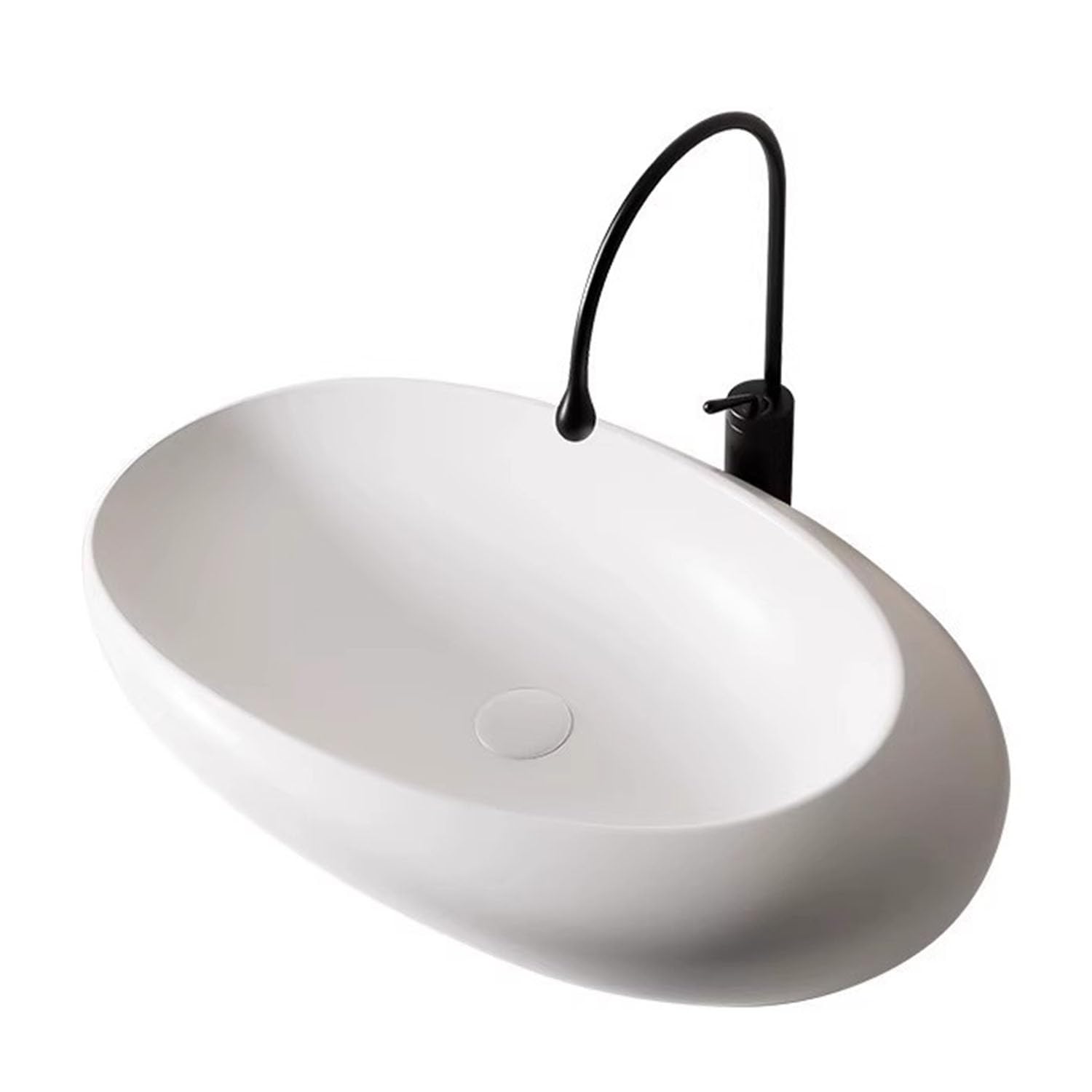 CSXSXAUO Ceramic Countertop Vessel Sink with Waste Drainer for Bathroom Vanity and Kitchen