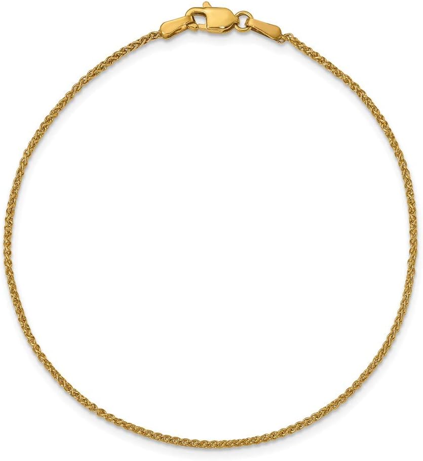Solid 14K Yellow Gold 1.25mm Spiga Chain - Image 4