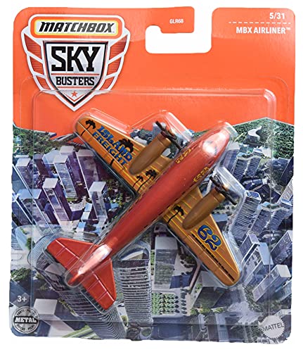 Avión Matchbox Sky Busters 5/31 naranja, ideal para juegos de simulación aérea