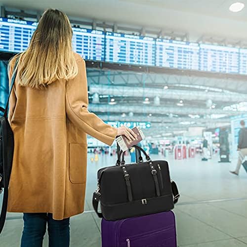CAMTOP Weekender Bag Women Carry On Bag Travel Duffle Bag Large Overnight Bag for Women (Black) 2 CAMTOP Weekender Bag Women Carry On Bag Travel Duffle Bag Large Overnight Bag for Women (Black)