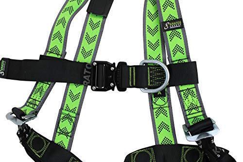 Kratos Safety Zweipunkt Auffanggurt mit Haltegurt 4 Schnellverschluss Schnallen, PSA, EN361, EN358, mit Seriennummer, für Bau, Elektrik, Bergbahn, Lawinenverbau, Feuerwehr