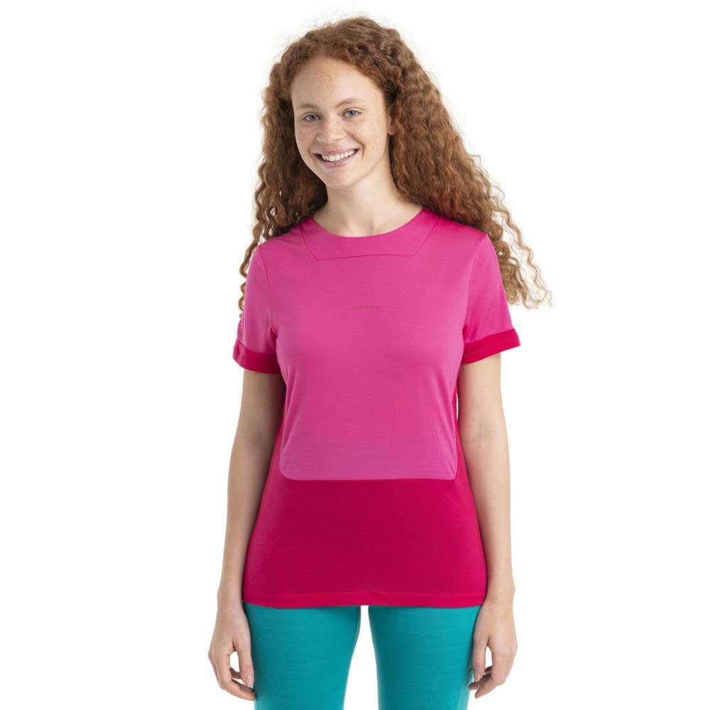 Icebreaker Zoneknit Maglietta, Tempo/Electron Pink/CB, L Donna
