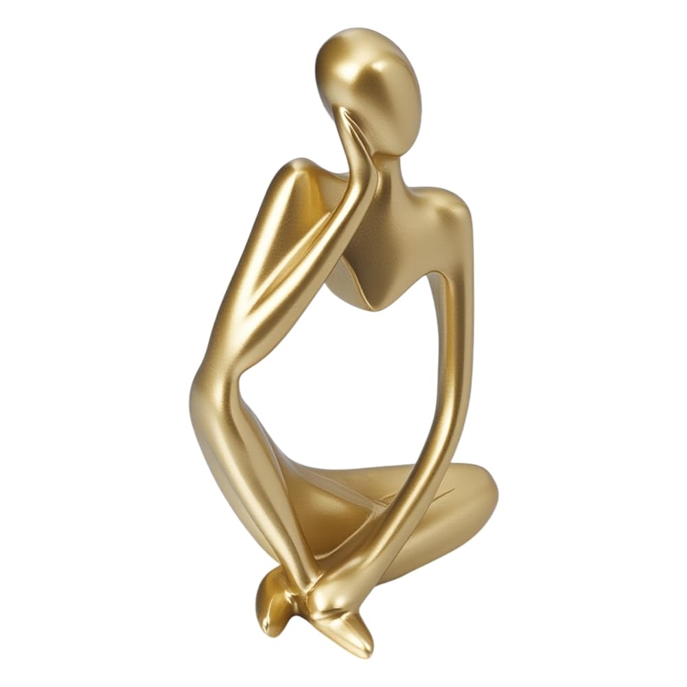 Statue de penseur dorée figurines de penseur modernes abstraites décoration bureau