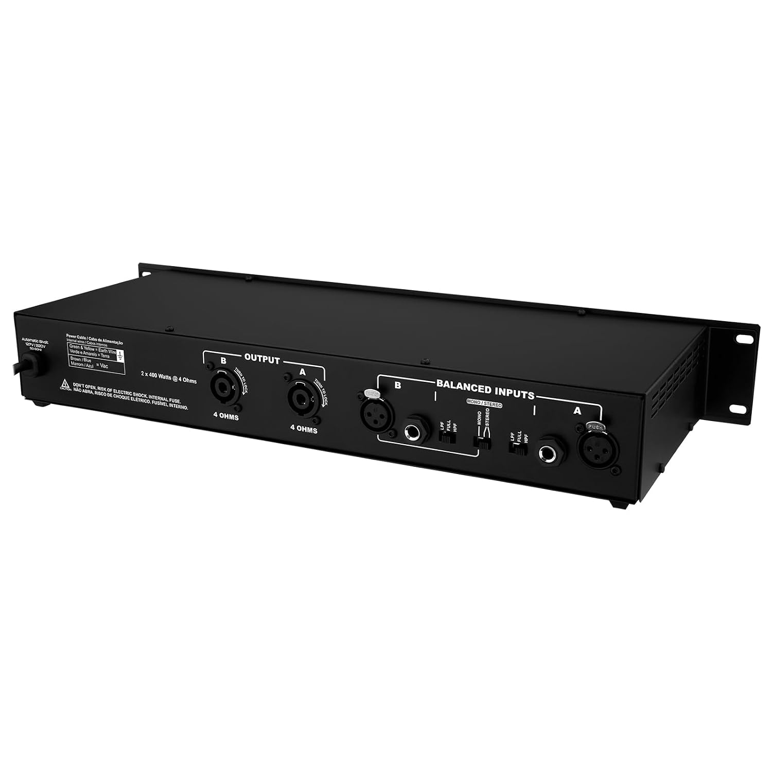 Taramps T 2800 Professional Power Amplifier 800 Watts RMS, 19” Rack Size, 400 Watts RMS at 4 Ohms, 2 Channels Class D Amp with P10 and XLR Audio Inputs, Bivolt Automatic, Signal/Clip Indicator