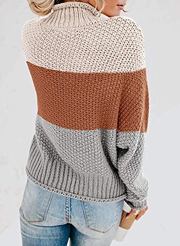 Image of Dokotoo Womens 2026 Winter Fall Solid Turtleneck High Neck Balloon Long Sleeve Sweaters Pullover Outerwear