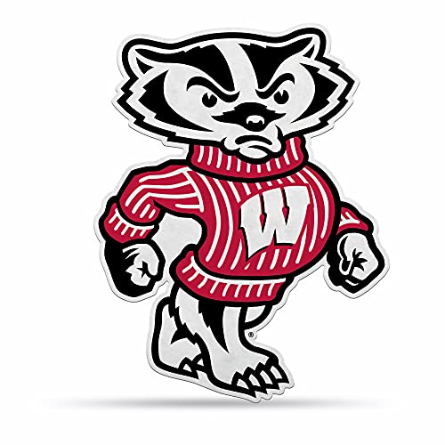 Rico Industries NCAA Wisconsin Badgers Bucky Badger Mascot Shape Cut Pennant - Home and Living Room Décor - Soft Felt EZ to Hang