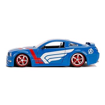 ミニカー 1:24 CAPTAIN AMERICA &amp; 2006 FORD MUSTANG Amazon.com: Jada Marvel 1:24 2006 Ford Mustang Die-cast Car
