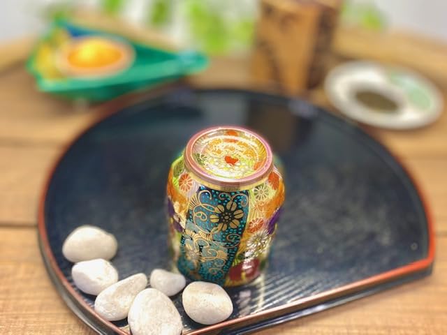 Amazon | 百華園 九谷【湯呑】小 青粒＋金花詰（傑作）【裏絵