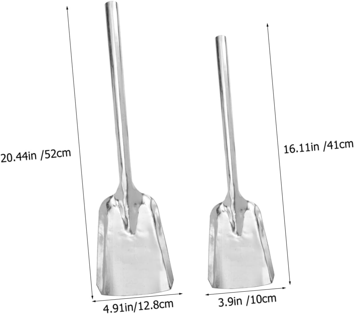 2pcs Household Metal Shovel for Ash Cleaning and Garden Use Heavy Duty Ash Shovel and Fireplace Tool Medium and Small