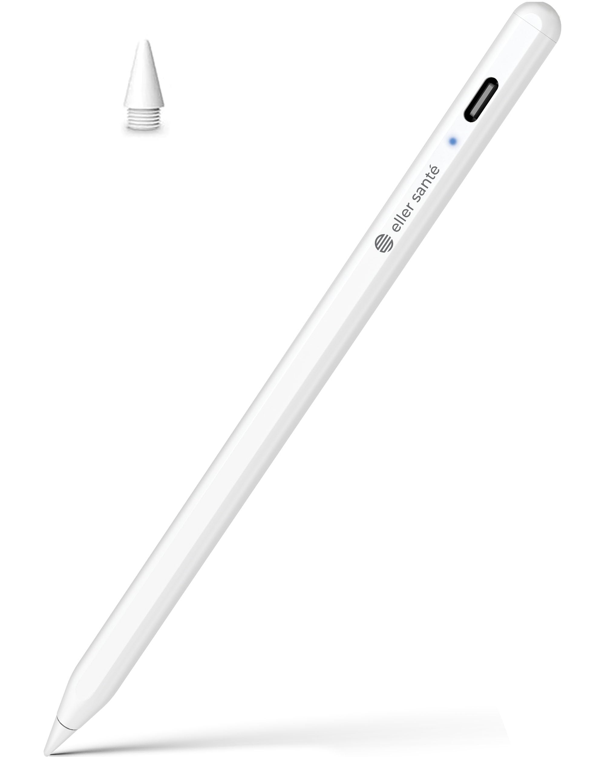 eller santé® Universal Stylus Pen for Touch Screen Devices Compatible with Android, iOS, Tablets & Smartphones Pencil Power Display Tilt Sensitivity Magnetic Adsorption- White-image-13
