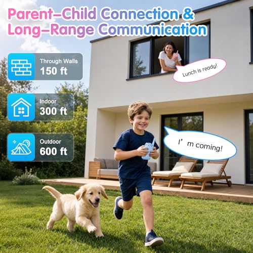 Image of Kids Walkie Talkies with Video Call & Camera, Rechargeable Video Walkie Talkies for Kids, Photo Sharing, Voice Messaging, Music, Outdoor Adventure Toys for Boys Girls Age 3-12 (Blue & Pink Pro)