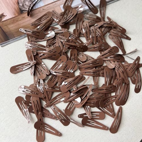 120 pinzas de cabello marrón metalicas snap miniatura 3