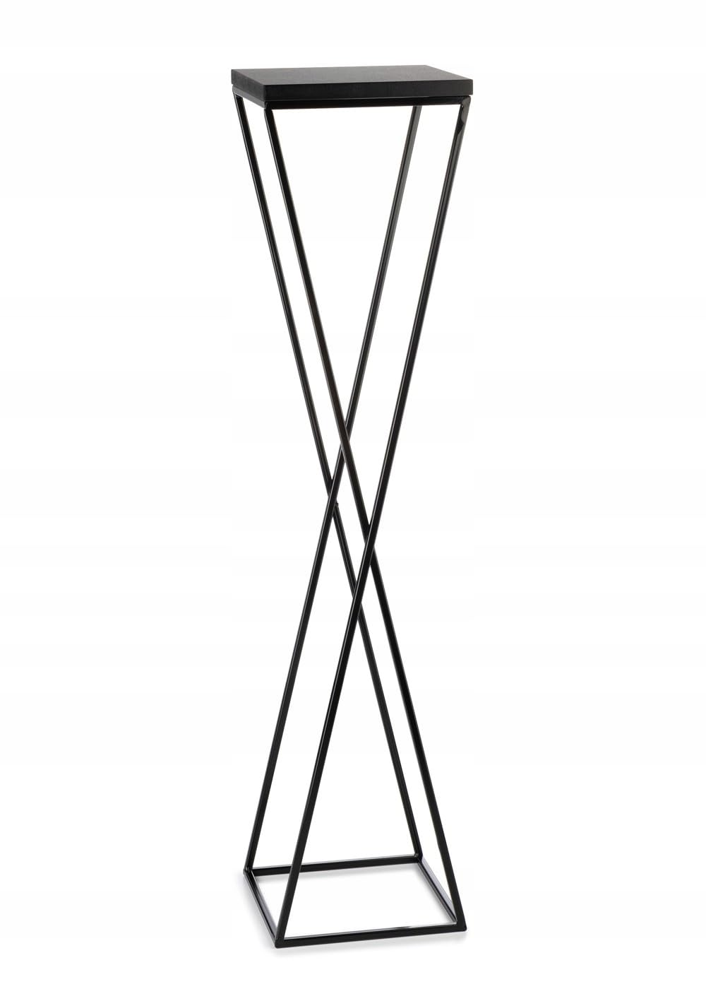 Pflanzenständer Metall 100 cm Hoch - Stabiler und Fester Blumenhocker mit Schwarz MDF-Platte auf Robuste Ständer - Blumenständer zur Dekoration Innenräumen