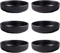 Vista 4 de Colias Wing Juego de 6 platos de porcelana multiusos de 3.5 pulgadas, patrón de un solo color, platos de aderezo de porcelana para condimentos