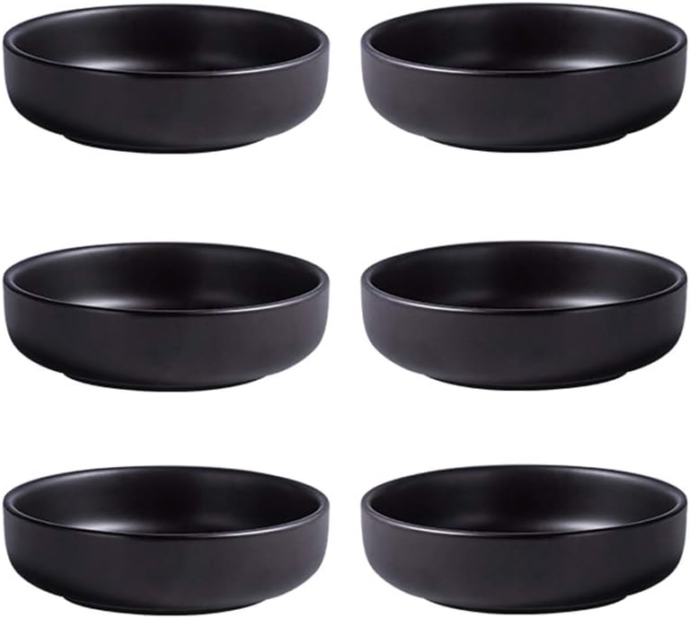 Colias Wing 3.5 Inch Simple Style Single Color Pattern Stylish Design Multipurpose Porcelain Side Dish Bowl Seasoning Dishes Soy Dipping Sauce Dishes-Set of 6