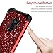 Hekodonk for Galaxy S9+ Plus Case, Heavy Duty Shockproof Protection Hard Plastic+Silicone Rubber Hybrid Protective Case for Samsung Galaxy S9+ Plus Bling Red