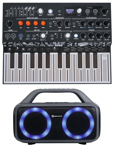 Arturia MicroFreak Bundle: USB MIDI Hybrid Synthesizer 25-Key, RPB50 Large Loud Bluetooth Speaker 40W Total 20W x2 RMS with LED and Long Battery, 2-Items