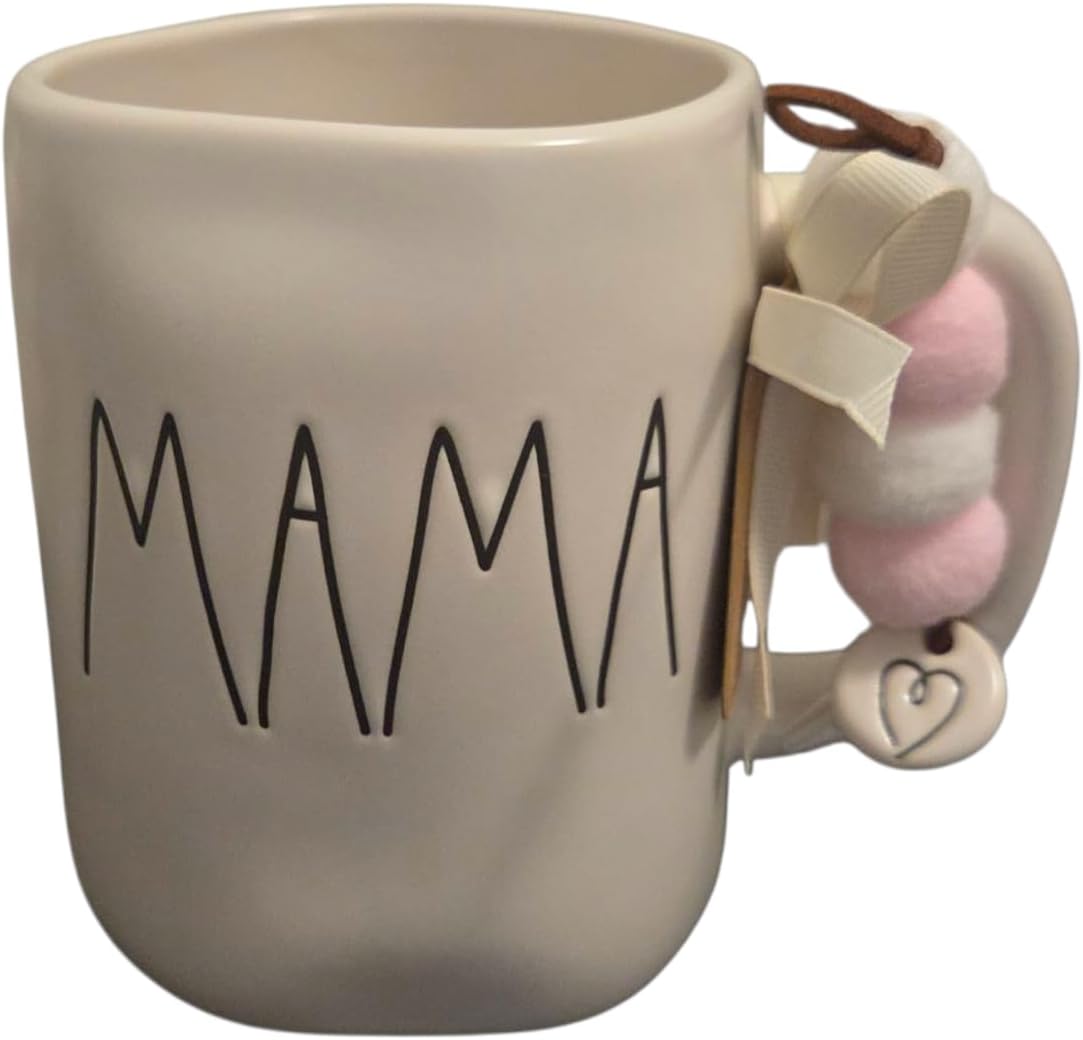 Rae Dunn Mama セラミックコーヒーマグポンポンとチャームディテール