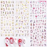 Easter Nail Art Stickers Cute Bunny 3D Self Adhesive Nail Stickers Decal Cartoon Bunny Rabbit Design