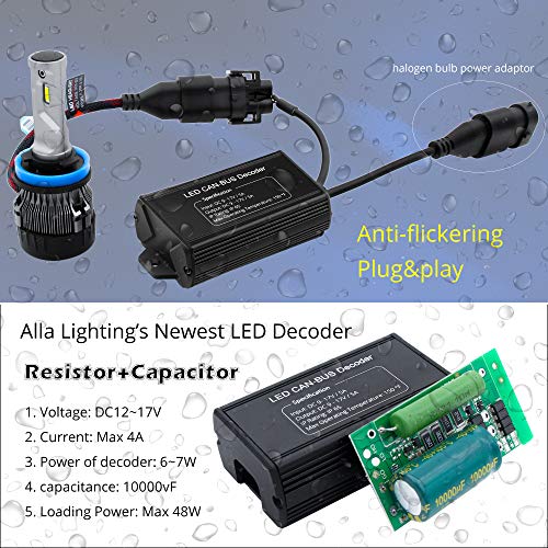 Alla Lighting P20D Base HB3 9005 LED Decoders CAN Bus miniatura 4