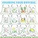 HahaMagic 12 PCS colorable drawstring backpack for kids with 12 stackable crayons (12 colors in one), suitable as return gifts for kids, birthday goodie bags for kids and kids art party favor bags