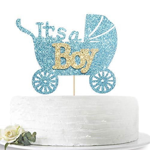 Blue Glitter It's A Boy Cake Topper For Baby Shower, Baby Boy 1St 2Nd 3Rd Birthday Party Sign, Wild One Decor, Gender Reveal Party Decoration Supplies #TOP6