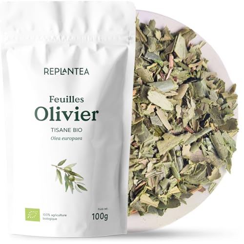 FEUILLE D'OLIVIER BIO 100g | Tisane de Feuilles d'olivier | Olivier Feuilles Coupées REPLANTEA