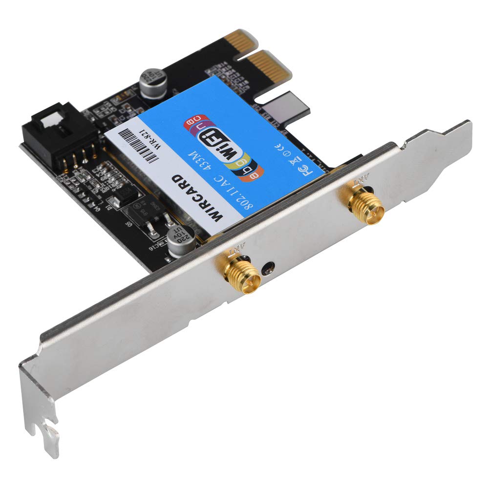 Scheda Di Rete WiFi Desktop PCI-E Dual Band 2.4G/5G 300 Mbps Con Bluetooth 4.0 E Antenna – Plug And Play, Chipset AR5B22
