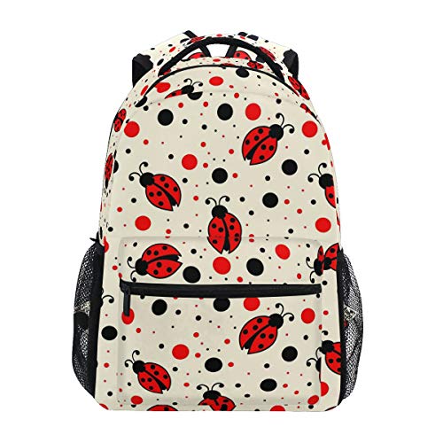 ALAZA Ladybugs Polka Dot Large Backpack Personalized Laptop iPad Tablet Travel School Bag with Multiple Pockets