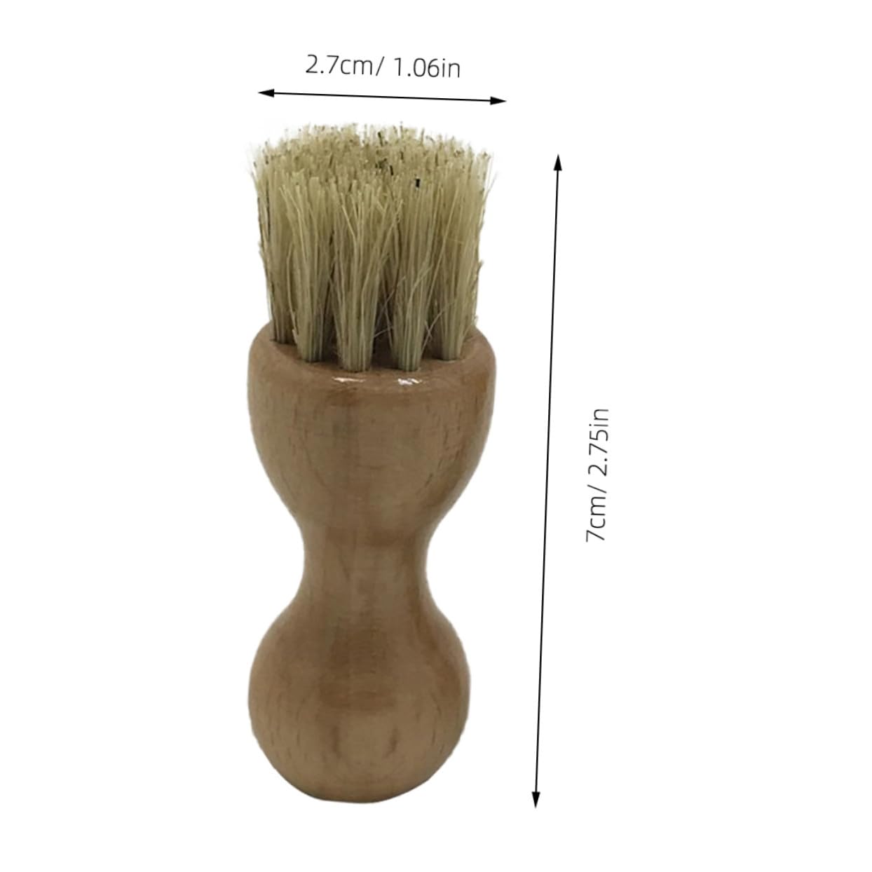 Gatuida 2 Piezas Cepillo para Zapatos de Cerdas de Jabalí con Mango de Madera de Haya Cepillo de Limpieza y Pulido Multifuncional Ligero y Portátil Oscuro para Calzado y Botas