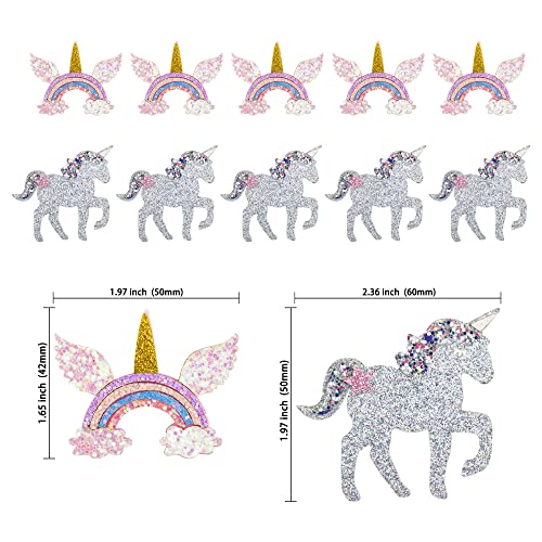 Gyufise 10Pcs Unin Rainbow Cupcake Toppers Unirn Rainbow Cake Topper Decorations for Rainbow Unin Boys Girl Babyshower Birthday Party Supplies