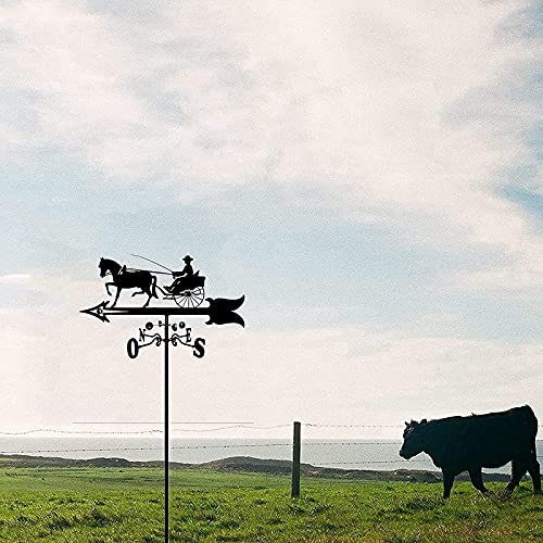 Veleta resistente al aire libre con estaca y escena de granja retro 2