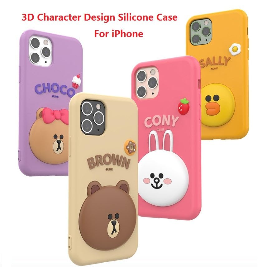 Image of COVERLY for iPhone 15 Pro Max 3D Line Friends Sally Cartoon Case,Premium Silicone Case Yellow Candy with Phone Holder Cool Full Protective Cute Kawaii Aesthetic Cover for Apple iPhone 15 Pro Max