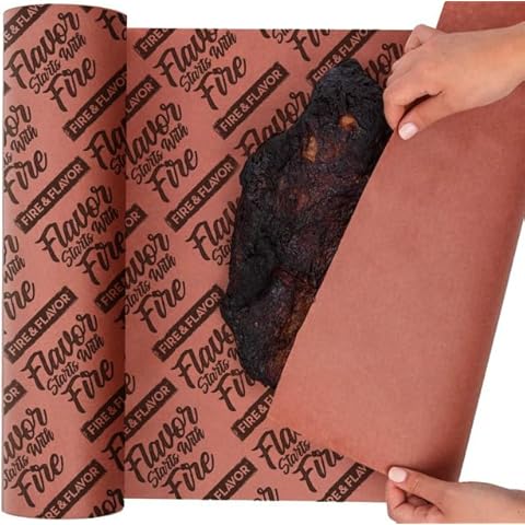 Fire & Flavor Stall Point BBQ 18 x 100 Feet of Butcher Paper, Multipurpose, Perfect for Wrapping Brisket, Pulled Pork and More, Brown Cover