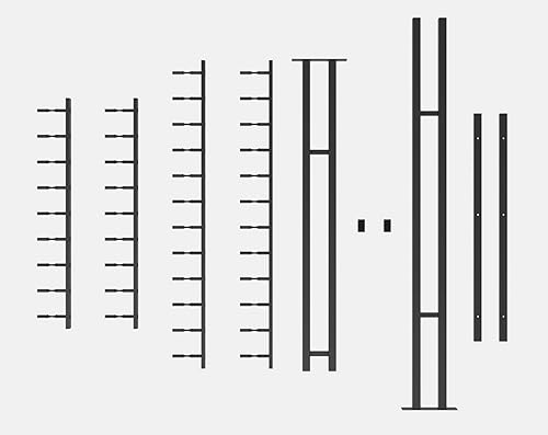 Miniatura 5 de Ultra - Estantes para vino de piso a techo (1 lado, doble profundo, negro, con capacidad para 42 botellas de vino), almacenamiento de vino de metal