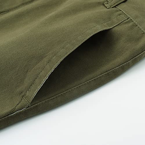 Spring&Gege Boys 'Twill Flat Front Uniform Stretch Chino Dress Pants, Olive Green, 5-6 Years #TOP4