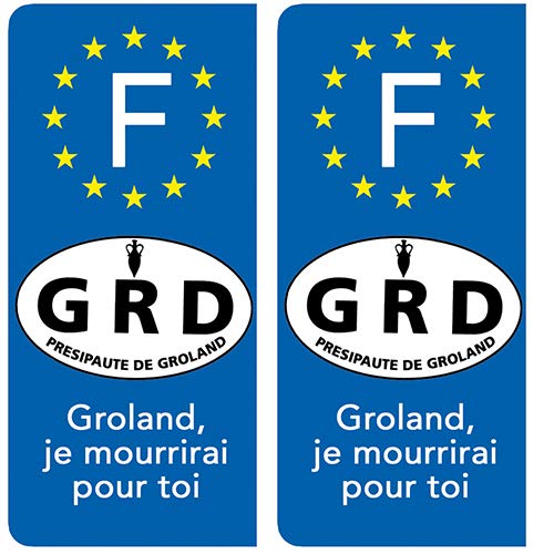 THELITTLESTICKER 2 Stickers Auto - 2 Stickers, Presipauté de Groland « Groland, Je mourrirai pour toi. » Cover