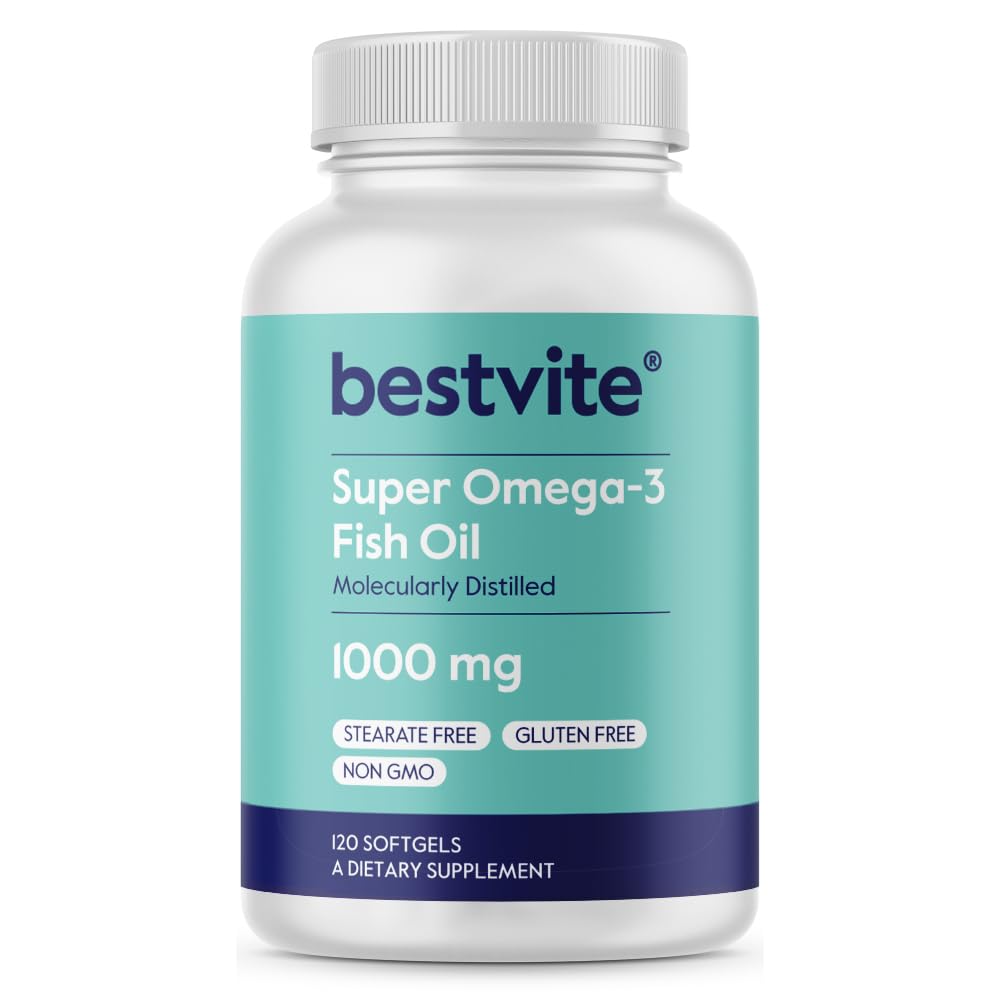 BESTVITE Super Omega-3 1000mg (120 Softgels) - Molecularly Distilled