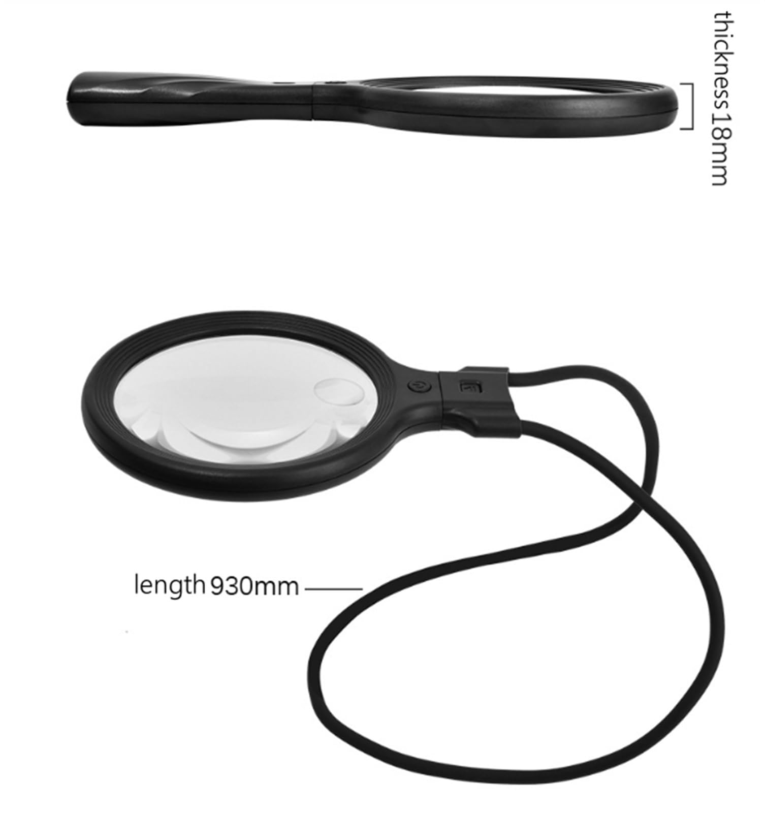 Lente d'ingrandimento portatile 10X LED con design sul collo, luce da lettura/illuminata for leggere giornali, libri, mappe, ispezionare monete, gioielli, francobolli,