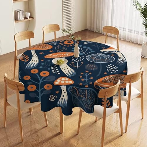 Nappe de table ronde imperméable 177,8x177,8 cm lavable motif fleurs - 4