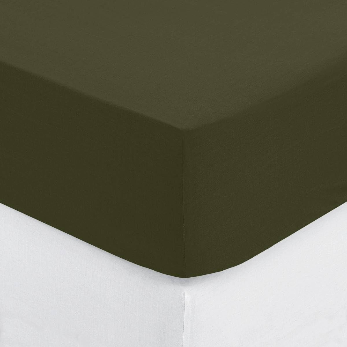 ATMOSPHERA Lenzuolo Piatto In Cotone 180x290 Cm Verde Kaki - Crea D'Interieur - 2