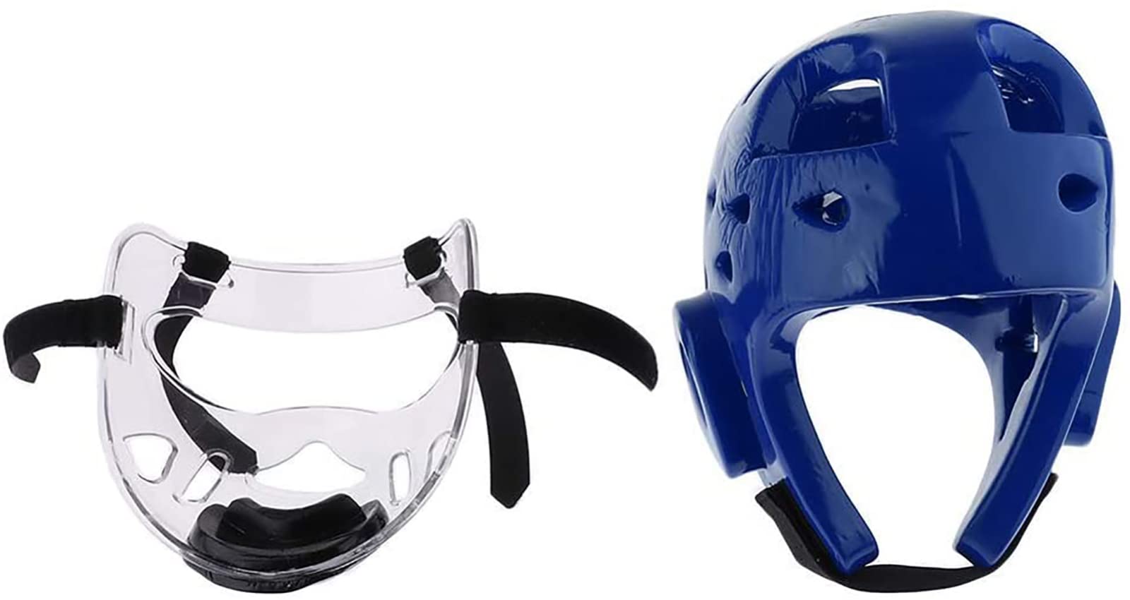 ERLUN Kask bokserski, dzieci dorosłych, MMA, sprzęt do kickboxingu, zdejmowany grill na twarz, karate, nakrycie głowy, MMA, sztuki walki, kask do sparingowania, gry Muay Thai, kickboxingu, treningu Taekwondo, niebieski, M