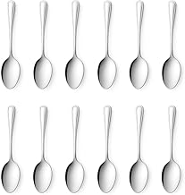 Kit 12 Colheres de Chá em Aço Inox – Talheres Resistentes, Elegantes e Duráveis, Ideais para Chás, Cafés, Sobremesas, Refeições do Dia a Dia e Ocasiões Especiais