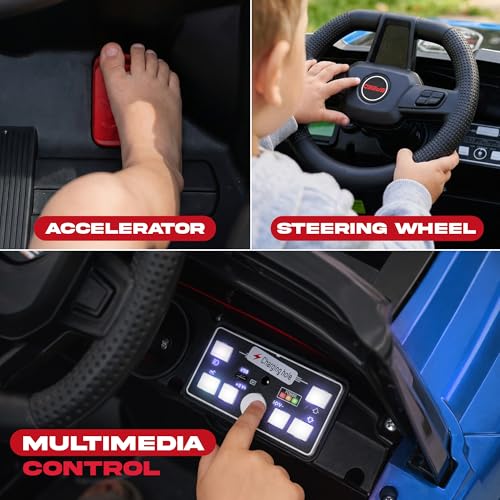 Image of Baybee SpeedRover Baby Battery Operated Jeep for Kids | Ride on Toy Electric Car with 4x4 Motors, Swing Mode, Led Lights & Music | Rechargeable Electric Ride on Toy Car for Kids 2 to 6 Years (Blue)